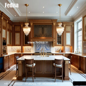 Decorative Molding Kitchen U Shaped Kitchen With Island No-631