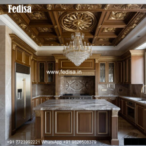 Classic Modular Kitchen Design Wood Kitchen Island No. 638