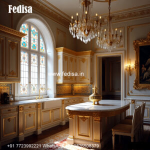 Marble Countertop Kitchen Wooden Island No-734