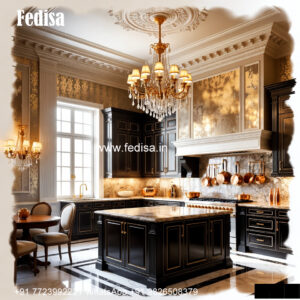 Decorative Molding Kitchen Island With Table Attached No-783