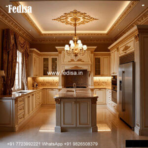 L-shaped Classic Kitchen Kitchen Island With Stove Top And Seating No-864