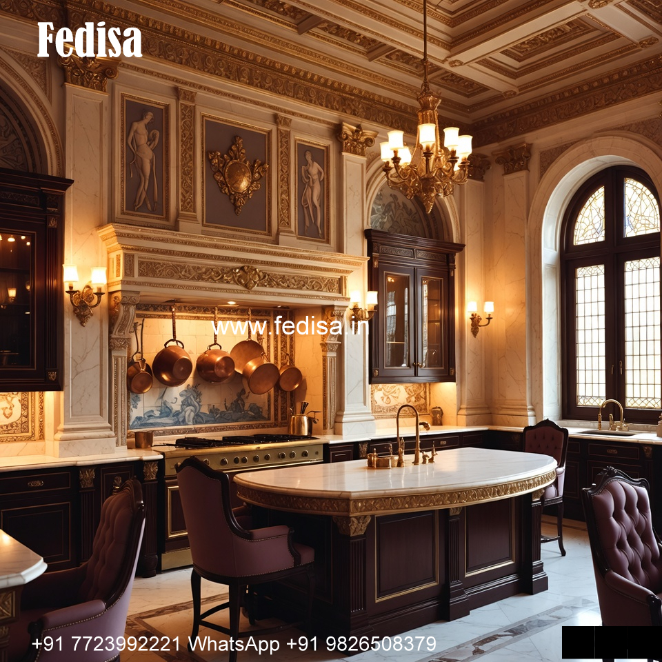 U-shaped Traditional Kitchen Two Tone Kitchen Cabinets And Island No-865