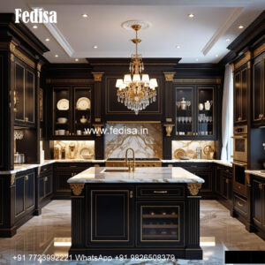 Ornate Kitchen Cabinets White Kitchen With Wood Island No-928