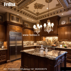 Classic Modular Kitchen Design Cherry Kitchen Island No-942