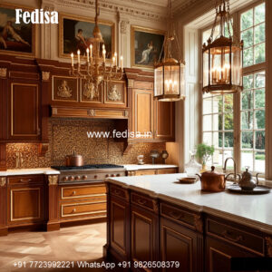 Classic Kitchen Design With Wooden Cabinets Custom Built Kitchen Island No-950