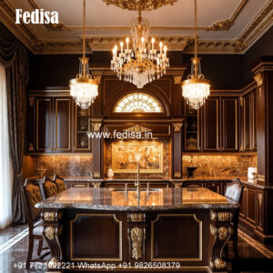 Classic Kitchen Design With Wooden Cabinets Espresso Kitchen Island No-1026