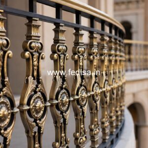 Ghar Balcony Design With Steel Railings No-24545