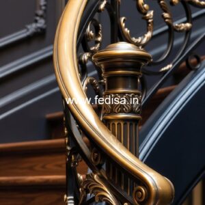 Modern Staircase Design With Stylish Railings India No-38214