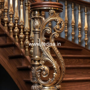 Ghar Balcony Design With Steel Railings No-39470