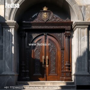 Engraved Wooden Door Double Door Design No-006