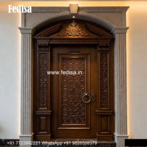 Carved Wooden Doors Iron Door Design No-021