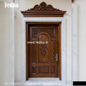Engraved Wooden Door Safety Door Grill Design No-088