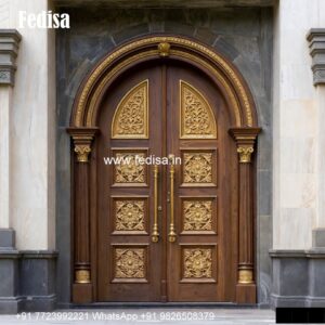 Handcrafted Wooden Door Temple Door Design No-104