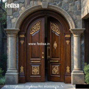 Home Entry Wooden Door Arch Door Design No-156