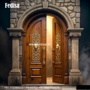 Carved Wooden Doors Iron Double Door Design No-267