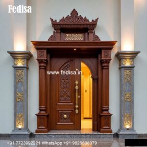 Rustic Classic Door Main Door Side Glass Design No-273