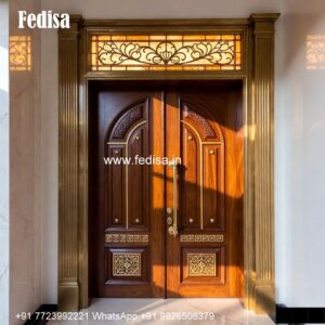 Villa Entrance Door Plywood Door Design With Glass No-403