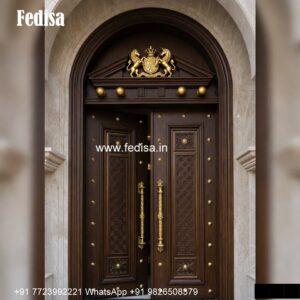 Luxury Classic Doors Pooja Room Double Door Glass Design No-591