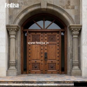 Elegant Double Door Classic Entry Design Sagwan Door Design Price No-738