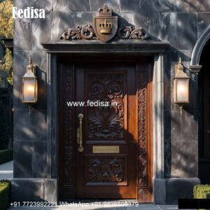 Royal Entrance Door Teak Wood Main Double Door Carving Designs No-794