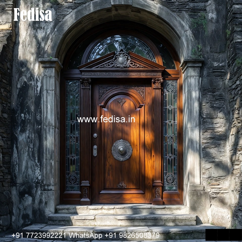Traditional Carved Wooden Front Door Ideas Pooja Room Door Glass Design No-817