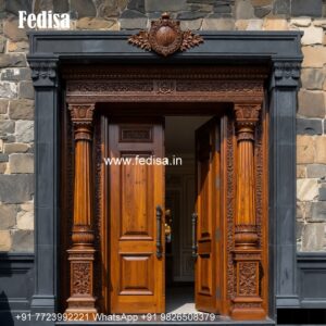 Classic Wooden Main Door Design For Home Bathroom Door Glass Design No-898
