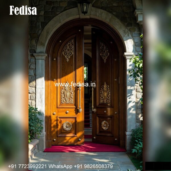 Elegant Double Door Classic Entry Design Teak Wood Main Double Door ...