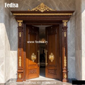 Traditional Carved Wooden Front Door Ideas Parking Door Design No-981