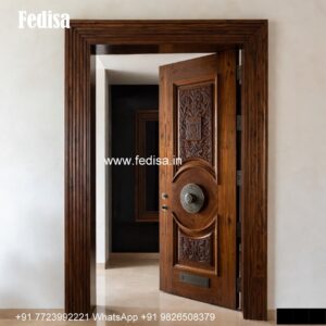 Elegant Double Door Classic Entry Design Half Mirror Door Design No-984