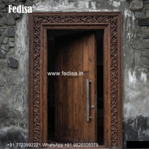 Glass Panel Classic Door Main Door Mirror Design No-1114