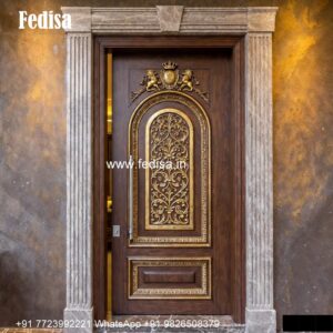 Handcrafted Wooden Door Main Door Ventilation Design No-1129