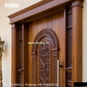 Home Entry Wooden Door Wooden Round Single Door Design No-1140