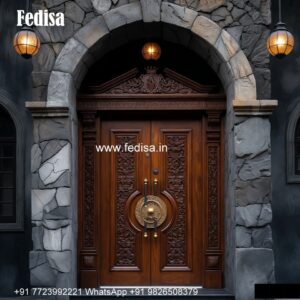 Villa Entrance Door Pine Wood Door Design No-1141