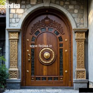Engraved Wooden Door Toilet Gate Design No-1154