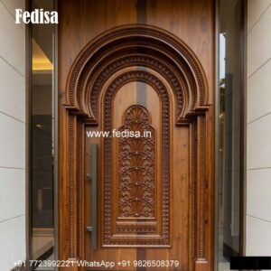 Arch Top Wooden Door Sliding Door Design For Living Room No-1235