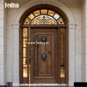 Ornate Door Design Teak Brown Color Door No-1258