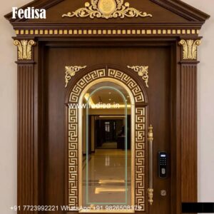 Arch Top Wooden Door Door Grill Design 2026 Latest No-1276