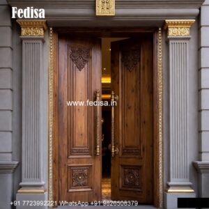 Carved Wooden Doors Kitchen Mirror Door Design No-1292