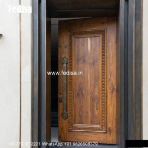 Hardwood Traditional Doors Flat Entrance Wall Design No-1294