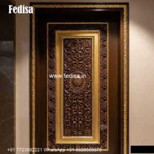 Arch Top Wooden Door Entrance Glass Door Design No-1317