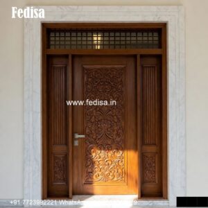 Handcrafted Wooden Door Door Railing Design No-1334