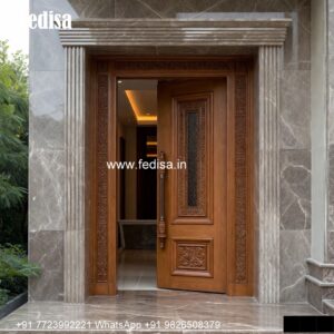 Decorative Wooden Doors Pooja Room Door Design Glass No-1396