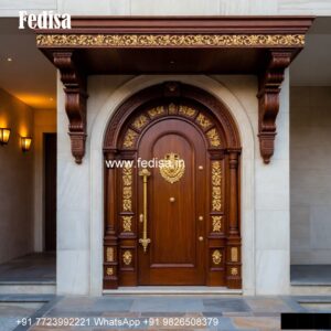 Arch Top Wooden Door Main Door Outside Design No-1399
