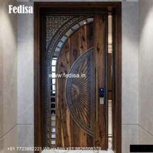 Villa Entrance Door Net Door Design With Glass No-1428