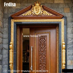 Engraved Wooden Door Ss Grill Design For Door No-1441