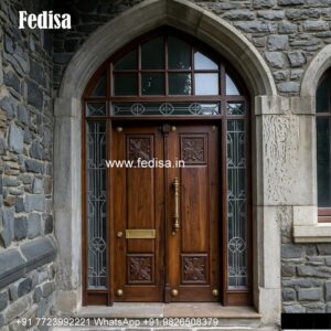 Arch Top Wooden Door Modern Wood Carving Designs For Main Door No-1481