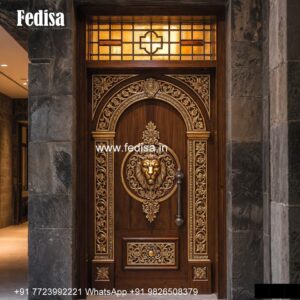 Mahogany Classic Doors Main Door Marble Frame Design No-1742