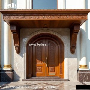 Arch Top Wooden Door New Double Door Design No-1768