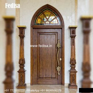 Home Entry Wooden Door Metallic Doors And Windows Designs No-1796