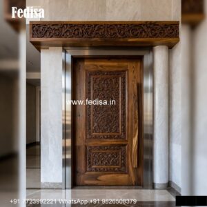 Traditional Carved Wooden Front Door Ideas Wooden Louver Doors No-1842